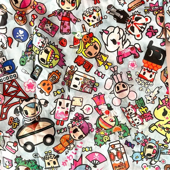 NWT Tokidoki Universa Print Reusable Foldable Shopper Tote Bag - Picture 3 of 10